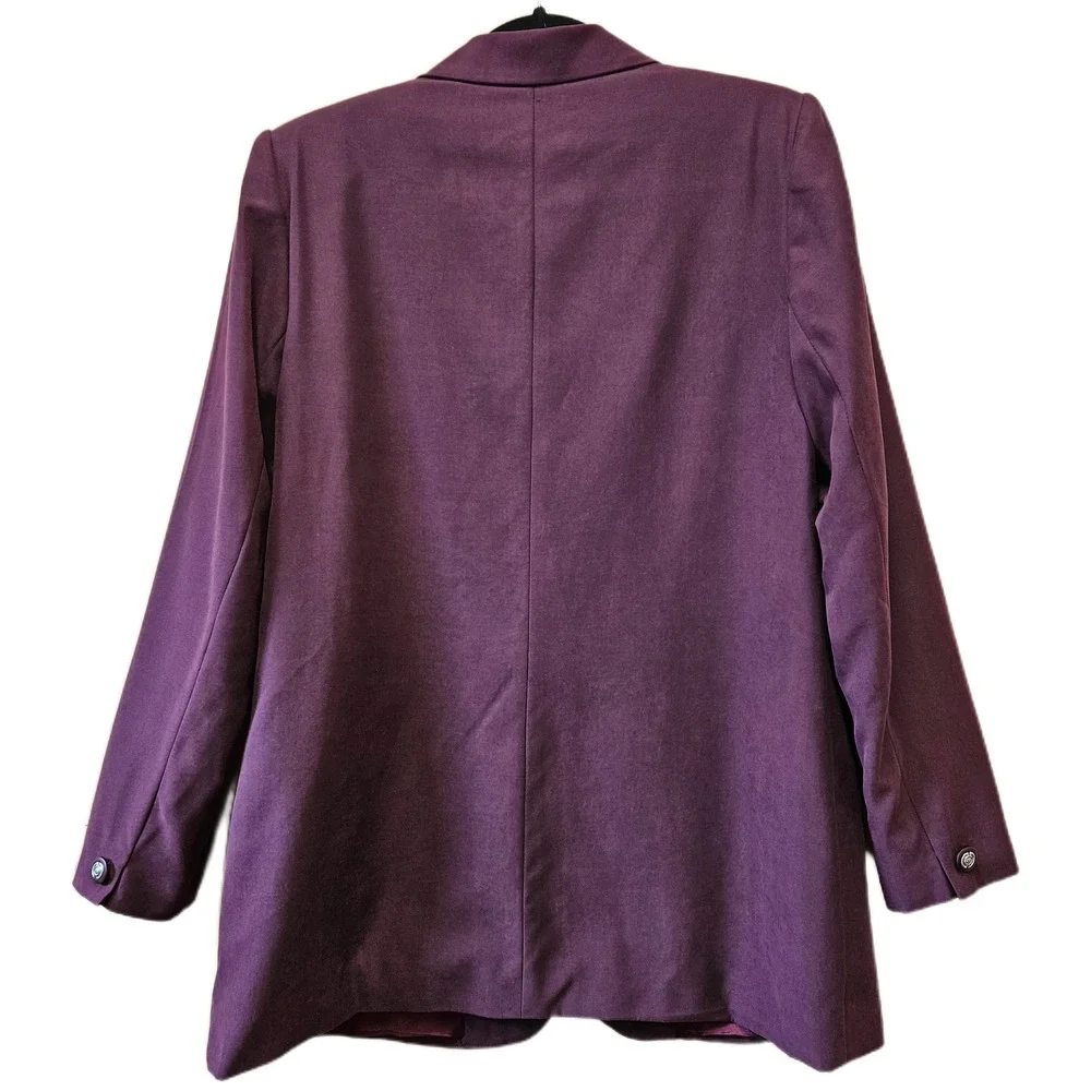 Vintage 90s Mark Alan Women's Burgundy Single Button Notched Lapel Blazer Size 8